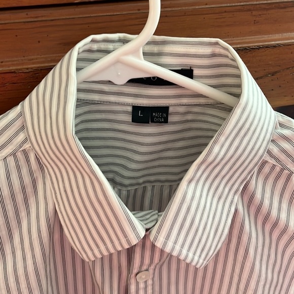 Theory Men’s gray and white long sleeved shirt, size large. - Picture 4 of 5